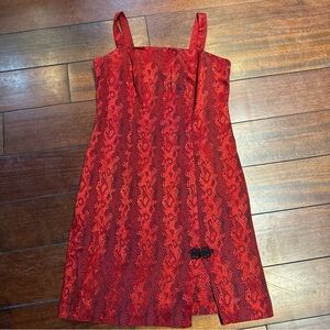 Red Snake Print Dress